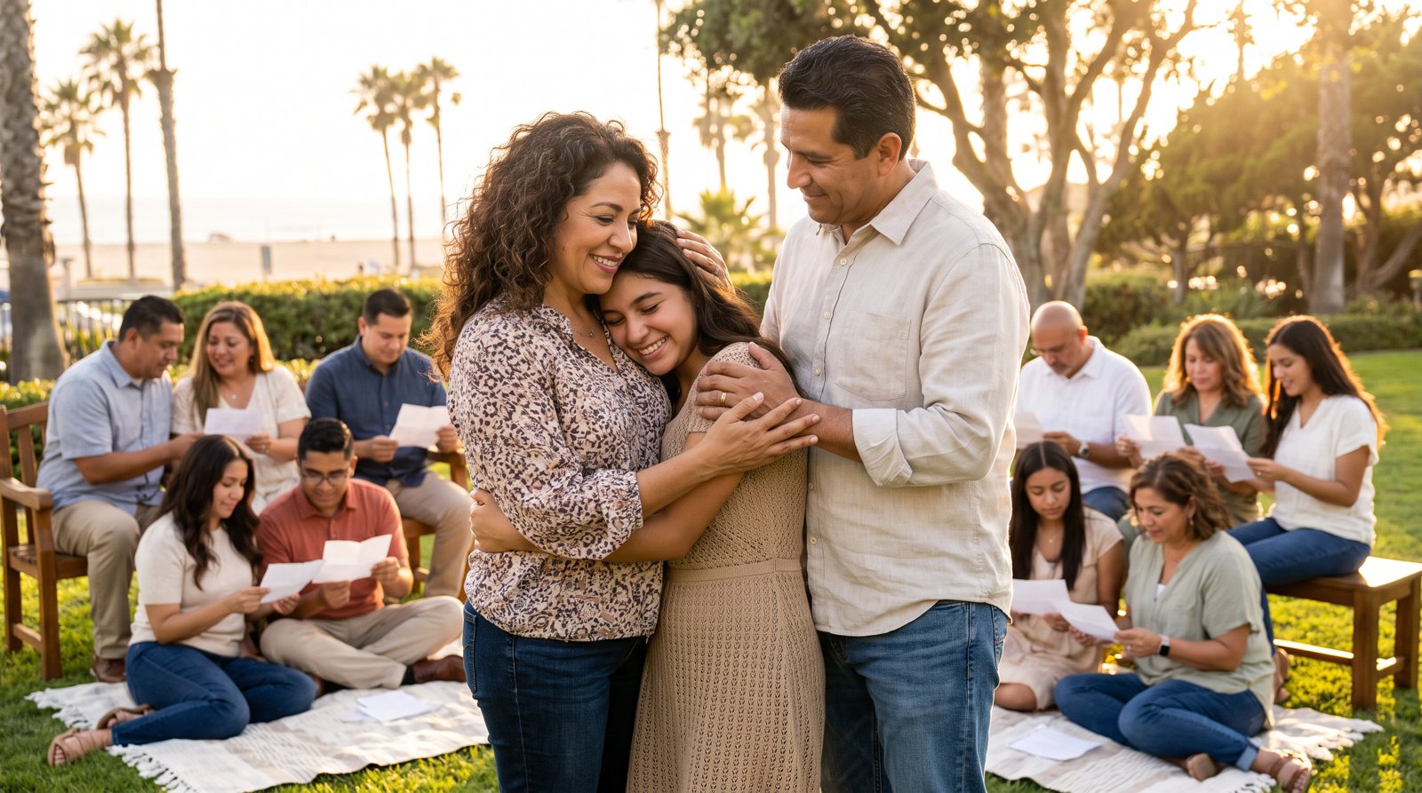 Imagen conceptual de integración entre padres e hijos
