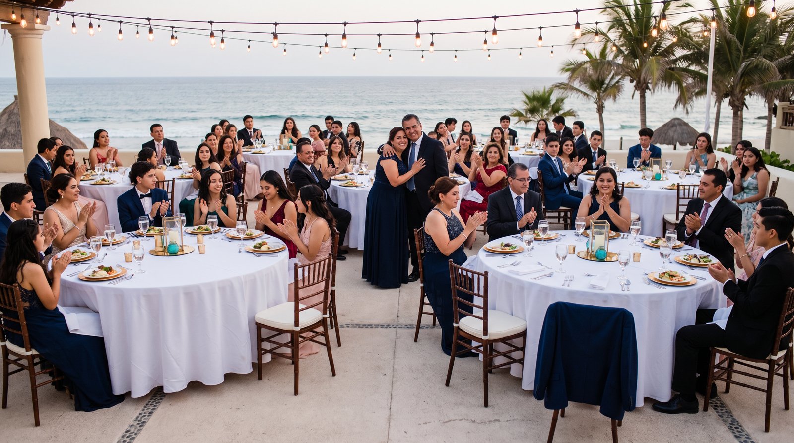 Imagen conceptual de cena de gala de graduación