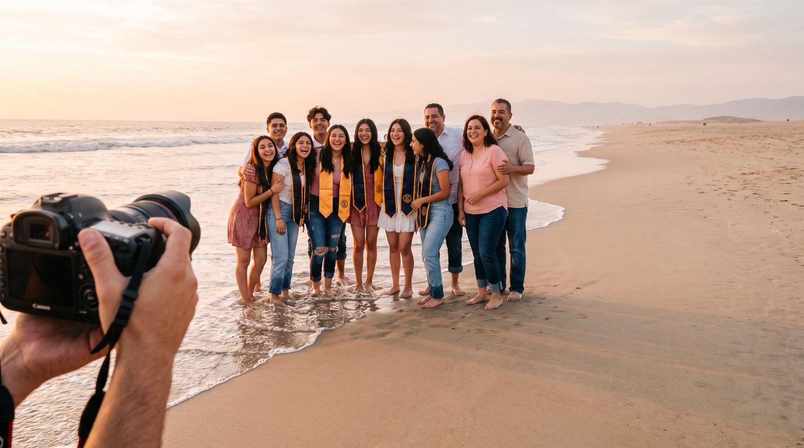 Imagen conceptual de fotografías al atardecer